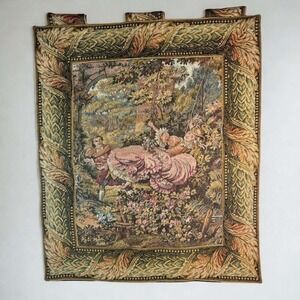 Vintage Fine Art Tapestry Fragonard The Swing Wall Hanging Woven By Sea Gull